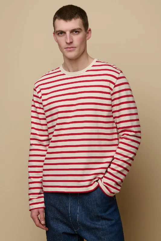 Men's Breton  - Ecru/Flame Red