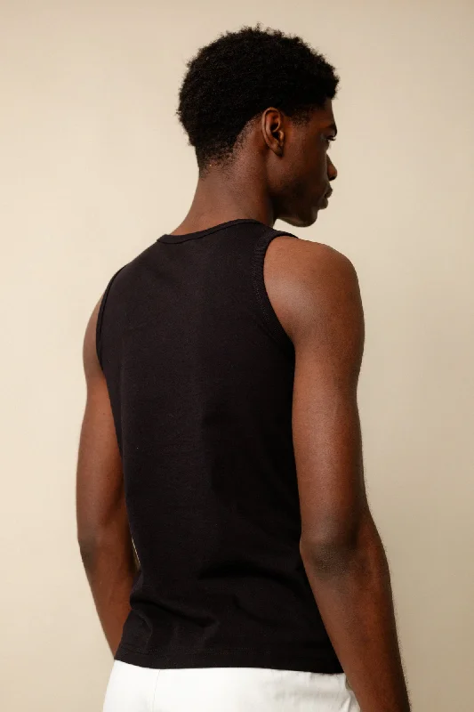 Men's Sleeveless T Shirt Plastic Free - Black