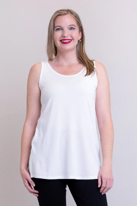 Relaxed Tank, White, Bamboo- Final Sale