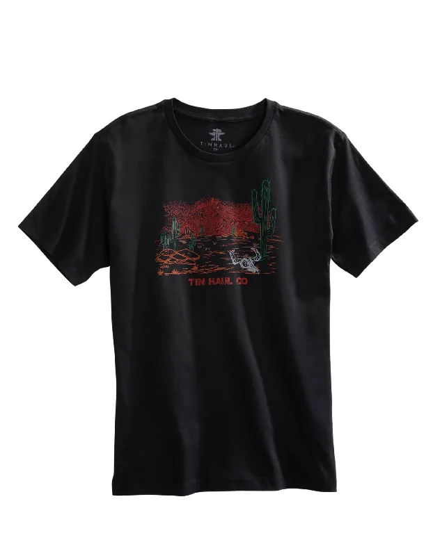 MENS KNIT TIN HAUL NIGHT DESERT SCENE SCREEN T-SHIRT