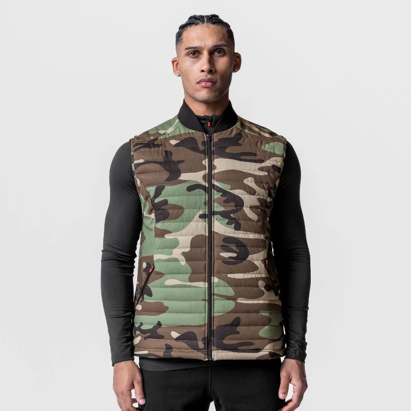 0720. Waterproof Insulated Run Vest  - Woodland Camo