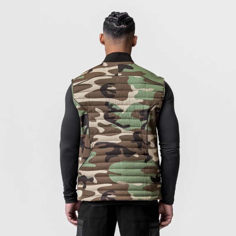 0720. Waterproof Insulated Run Vest  - Woodland Camo