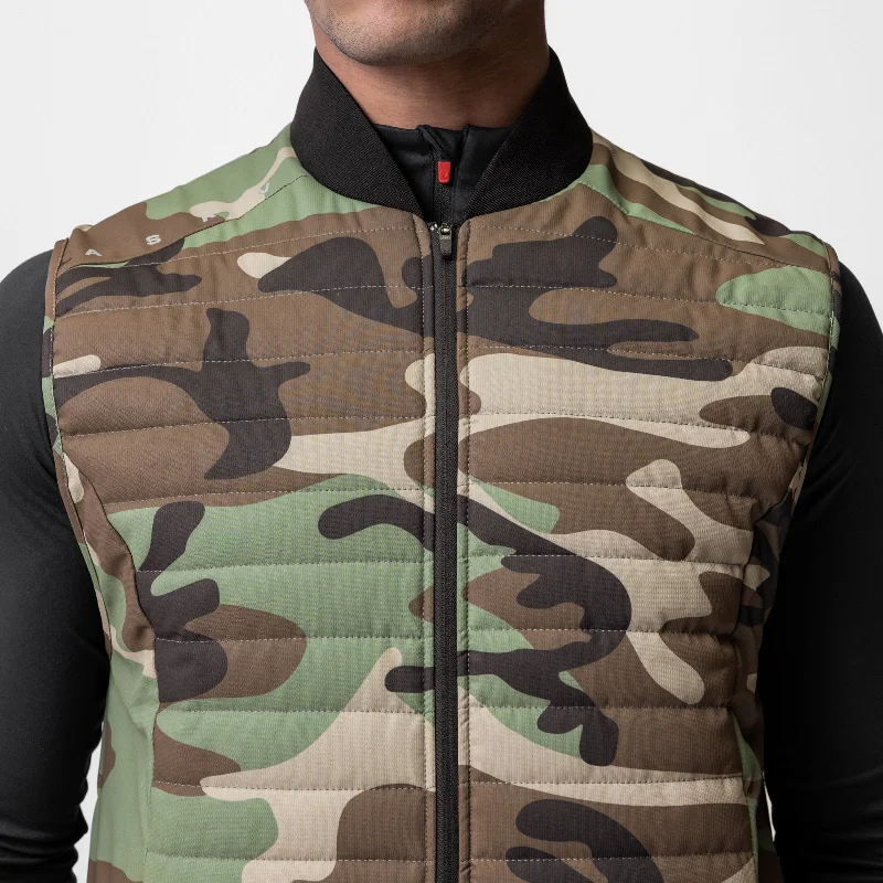 0720. Waterproof Insulated Run Vest  - Woodland Camo