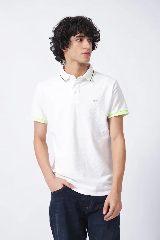 TEXTURED PIQUE TIPPING POLO