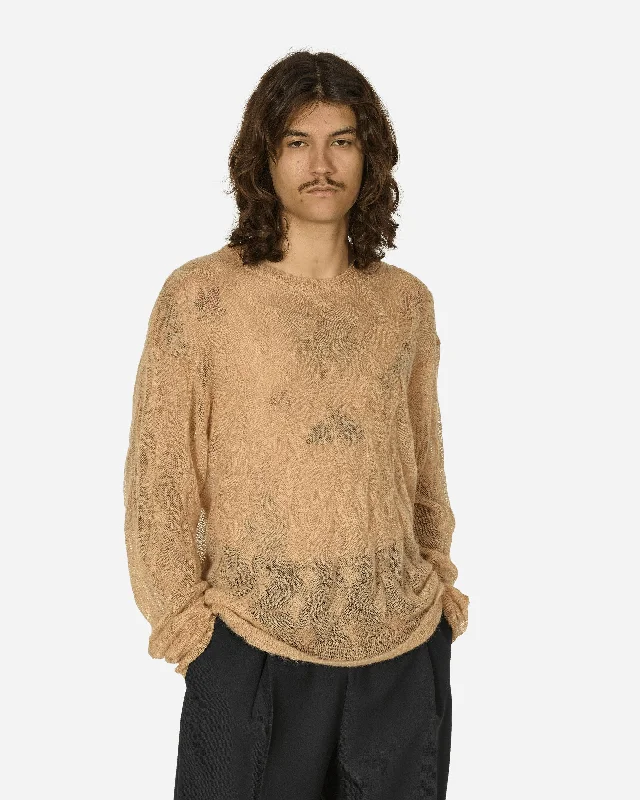 Loose Knit Cross Cable Sweater Sand